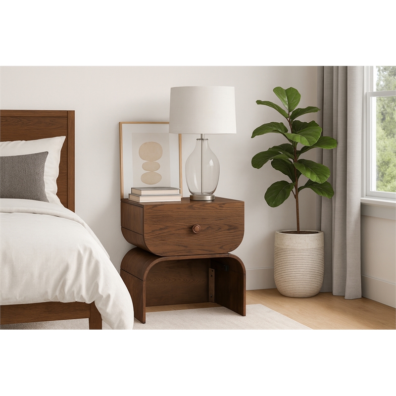 Meridian Furniture Jace Brown Oak Veneer Night Stand