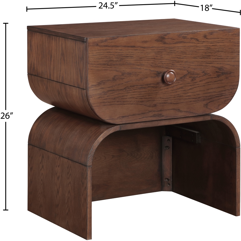 Meridian Furniture Jace Brown Oak Veneer Night Stand