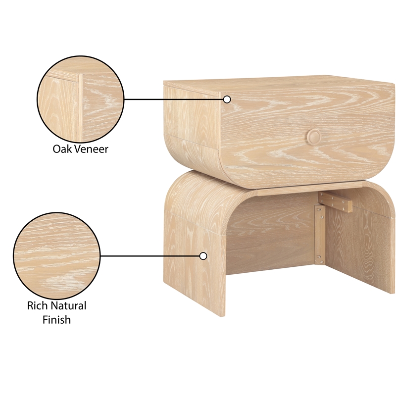 Meridian Furniture Jace Natural Oak Veneer Night Stand