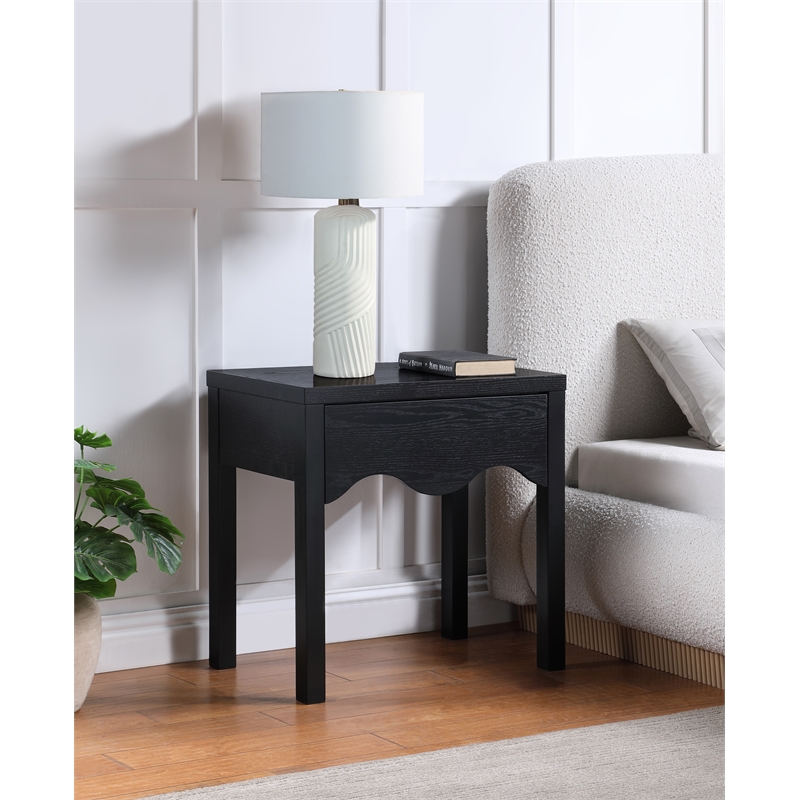 Meridian Furniture Fiora Black Oak Veneer Night Stand