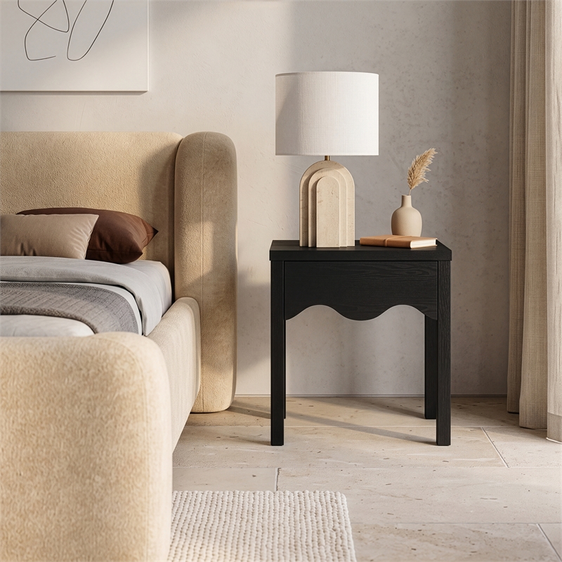 Meridian Furniture Fiora Black Oak Veneer Night Stand