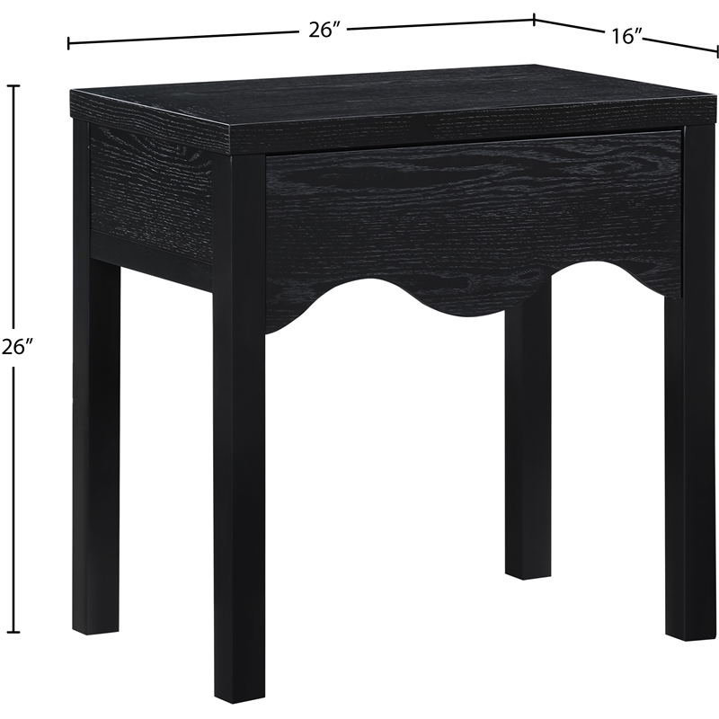 Meridian Furniture Fiora Black Oak Veneer Night Stand