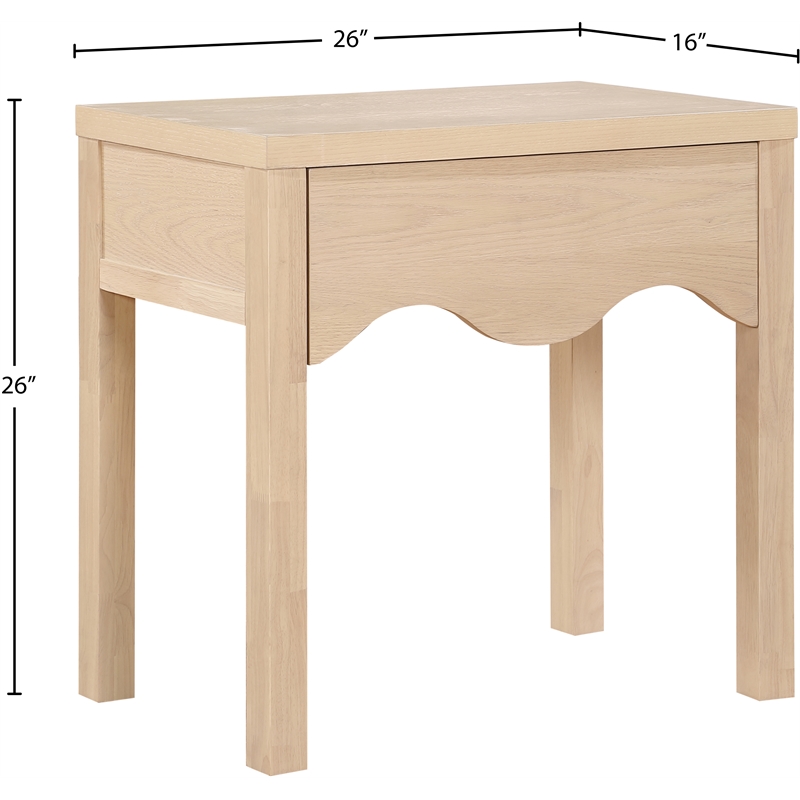 Meridian Furniture Fiora Natural Oak Veneer Night Stand