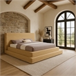 Meridian Furniture Drew Camel Corduroy King Bed