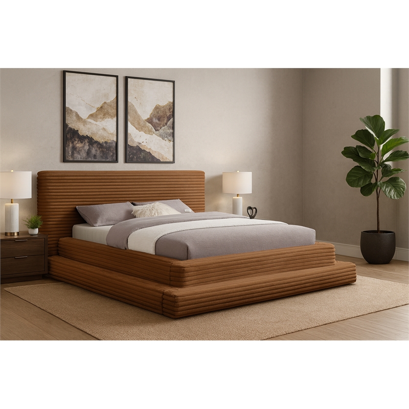 Meridian Furniture Drew Saddle Corduroy Full Bed