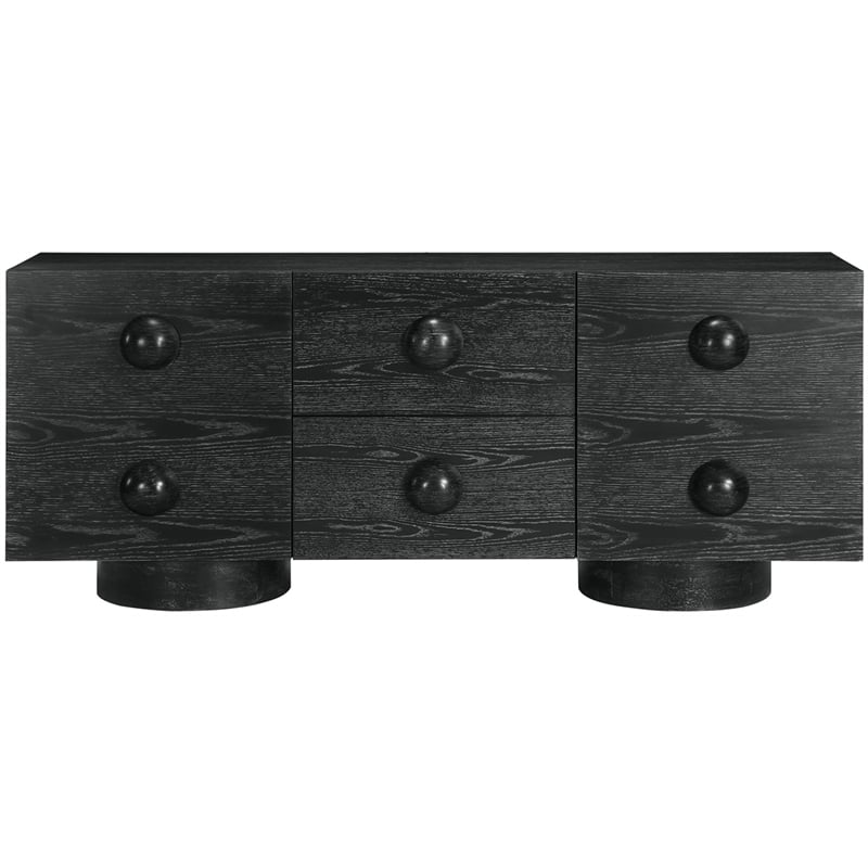 Meridian Furniture Bubble Black Wood And Oak Veneer Sideboard/Buffet