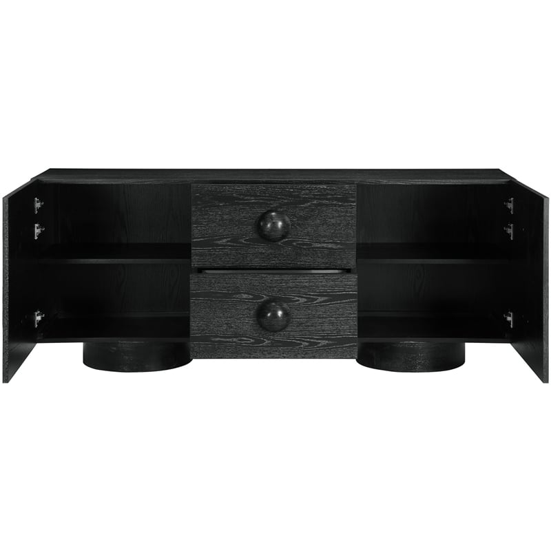 Meridian Furniture Bubble Black Wood And Oak Veneer Sideboard/Buffet