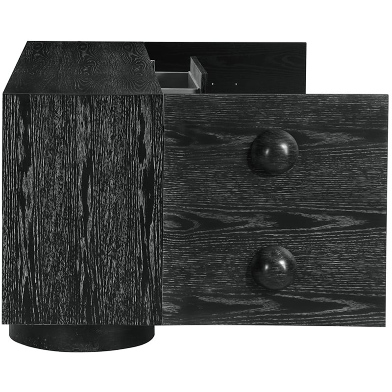 Meridian Furniture Bubble Black Wood And Oak Veneer Sideboard/Buffet