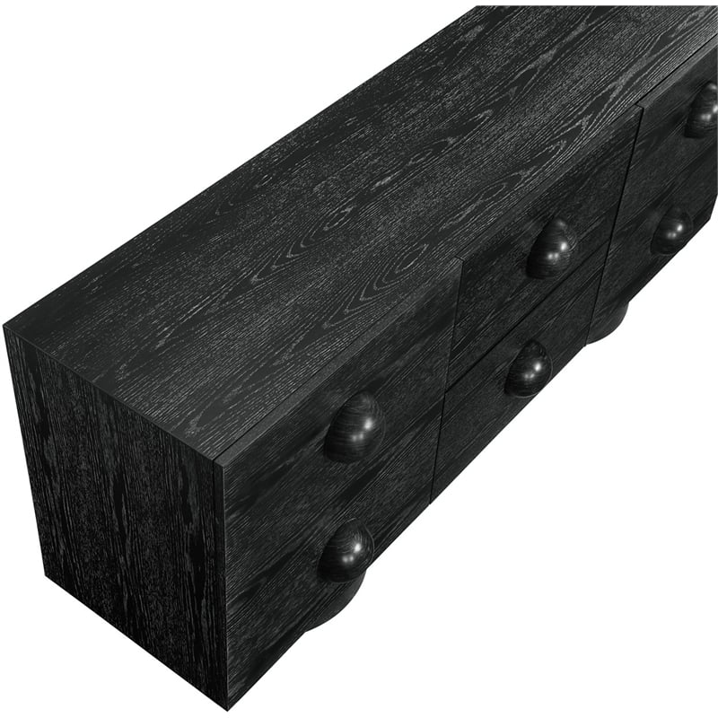 Meridian Furniture Bubble Black Wood And Oak Veneer Sideboard/Buffet