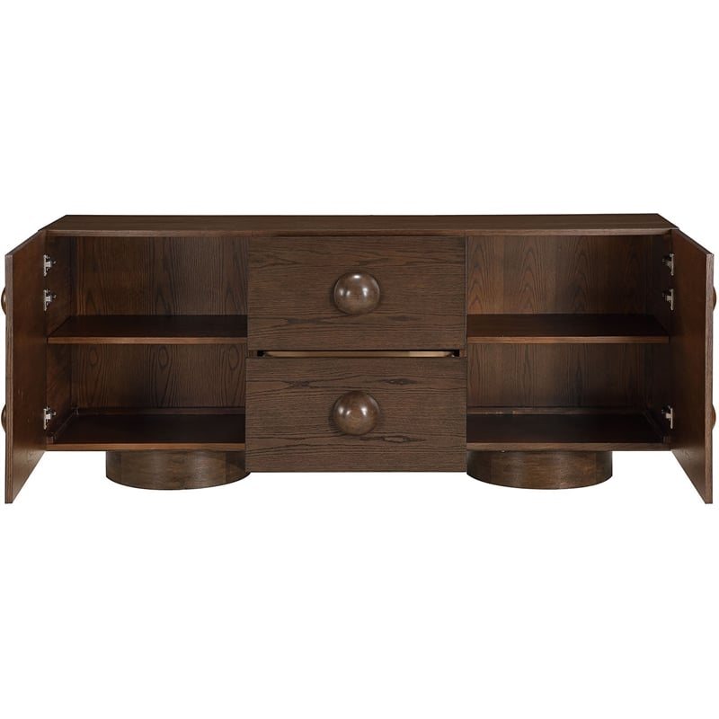Meridian Furniture Bubble Brown Wood And Oak Veneer Sideboard/Buffet