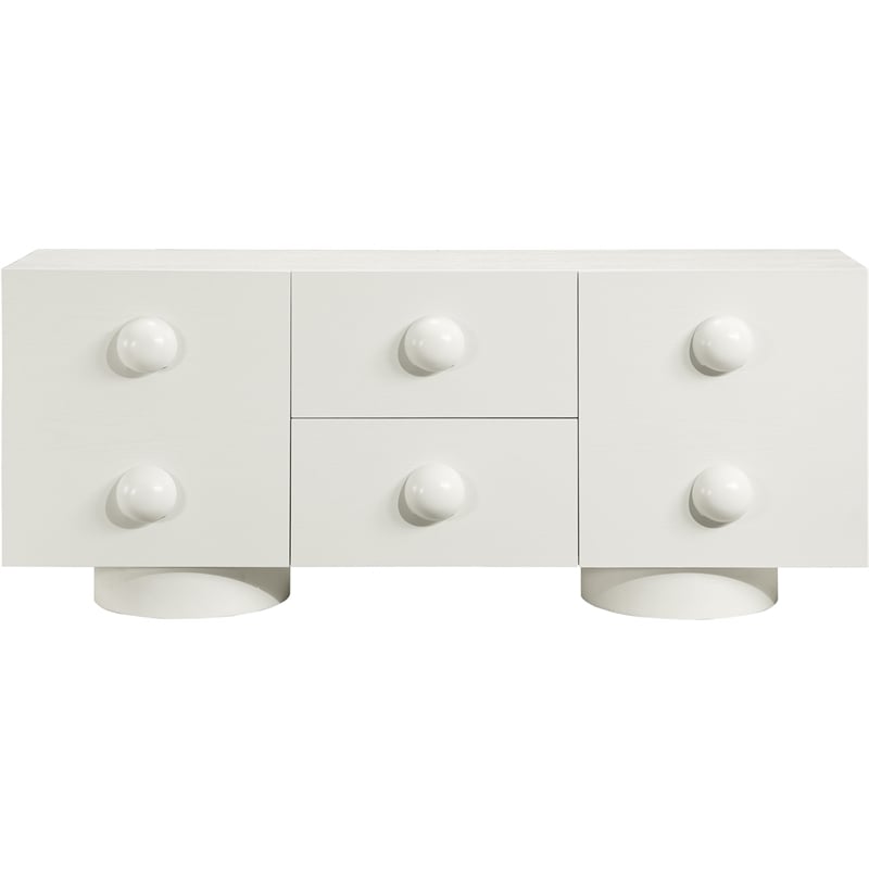 Meridian Furniture Bubble Cream Wood And Oak Veneer Sideboard/Buffet