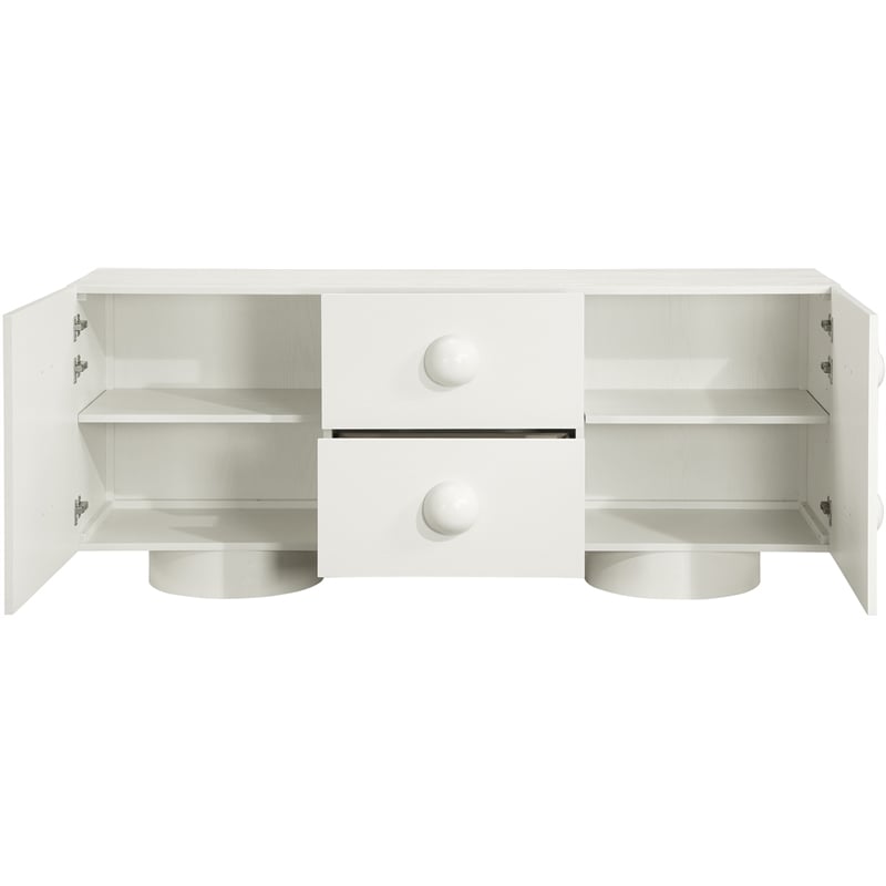 Meridian Furniture Bubble Cream Wood And Oak Veneer Sideboard/Buffet