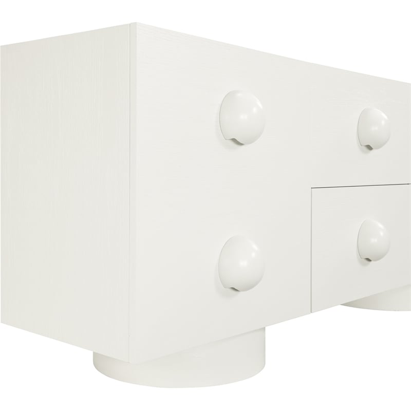 Meridian Furniture Bubble Cream Wood And Oak Veneer Sideboard/Buffet