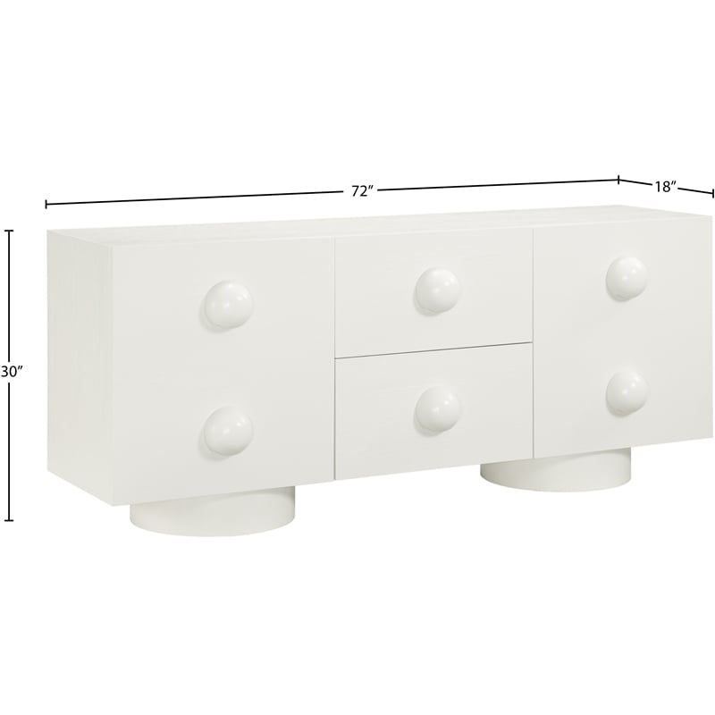 Meridian Furniture Bubble Cream Wood And Oak Veneer Sideboard/Buffet
