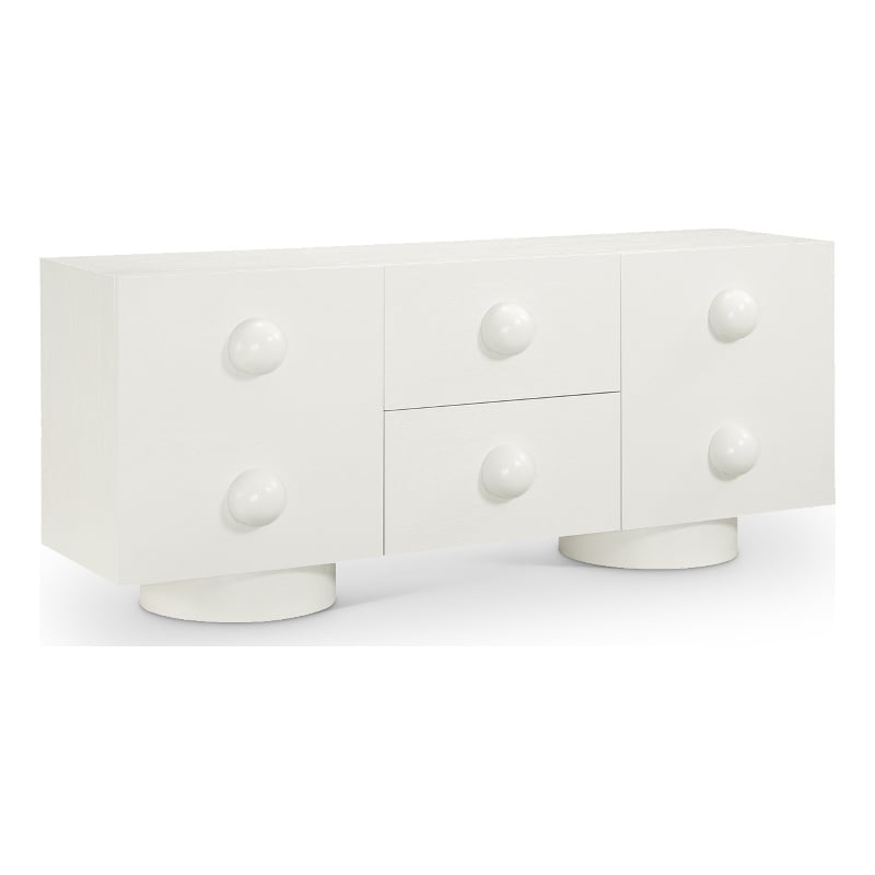 Meridian Furniture Bubble Cream Wood And Oak Veneer Sideboard/Buffet