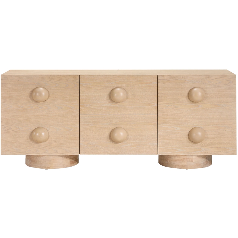 Meridian Furniture Bubble Natural Wood And Oak Veneer Sideboard/Buffet