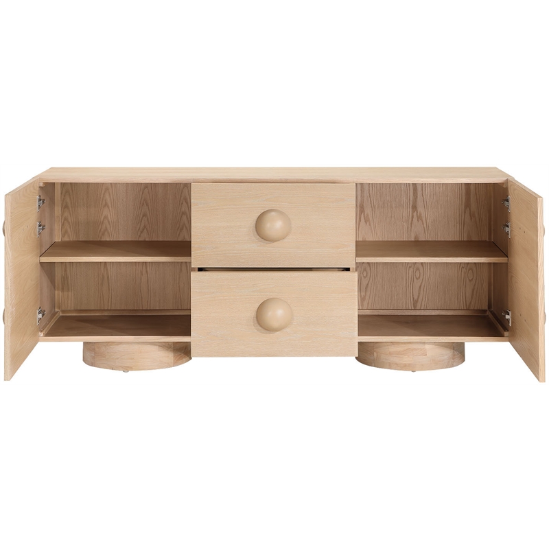 Meridian Furniture Bubble Natural Wood And Oak Veneer Sideboard/Buffet