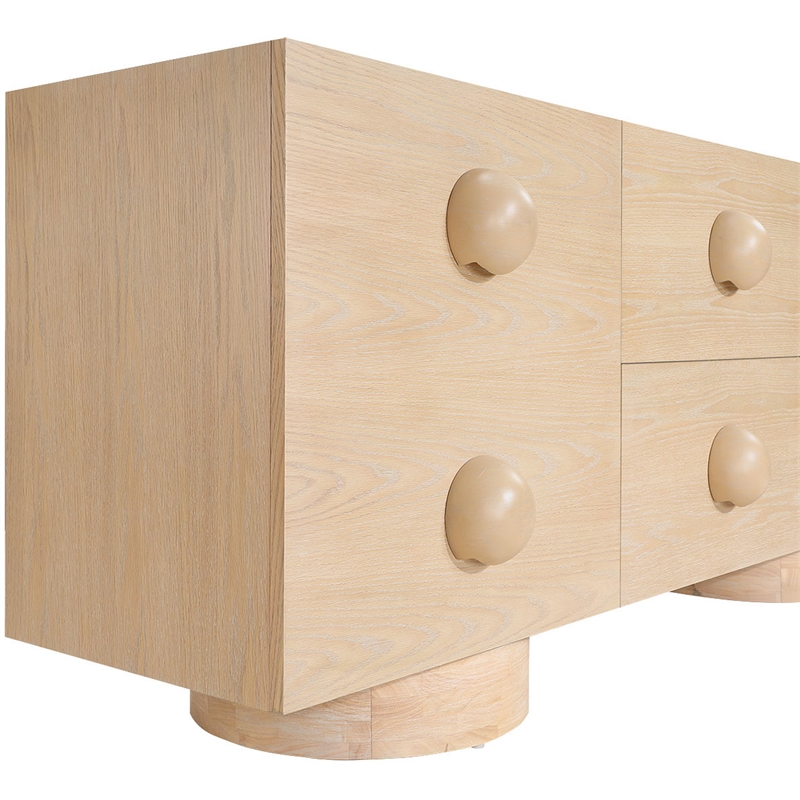 Meridian Furniture Bubble Natural Wood And Oak Veneer Sideboard/Buffet