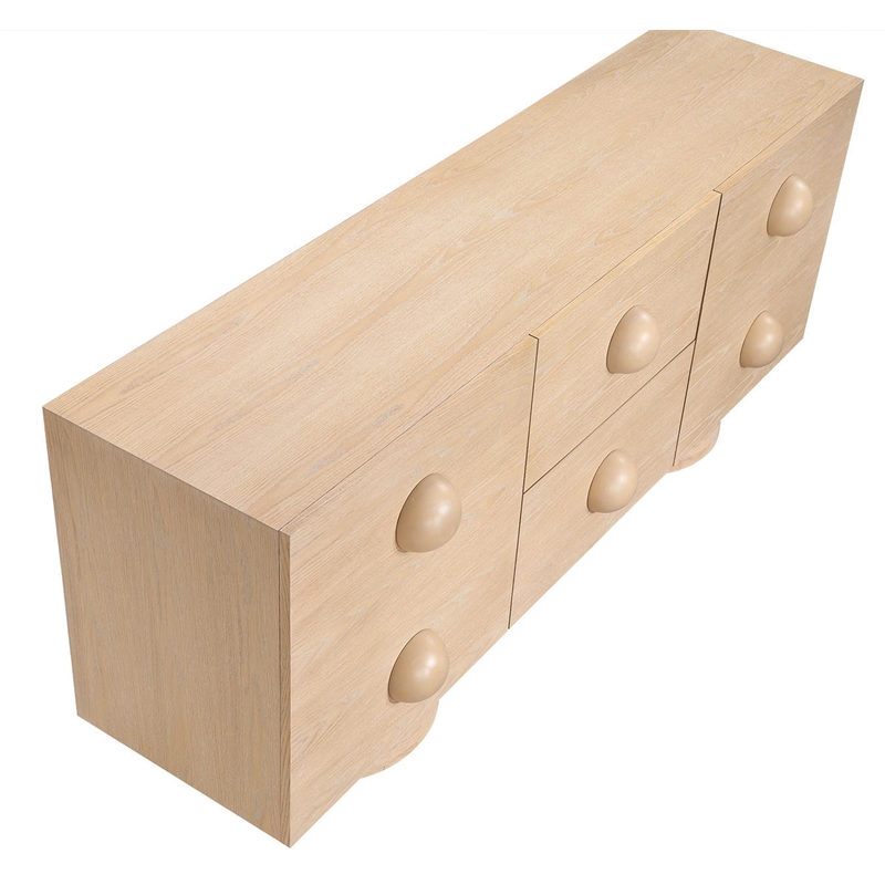 Meridian Furniture Bubble Natural Wood And Oak Veneer Sideboard/Buffet