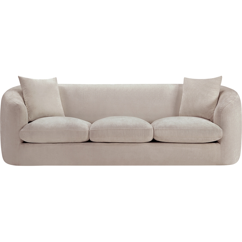 Meridian Furniture Penelope Beige Chenille Fabric Sofa