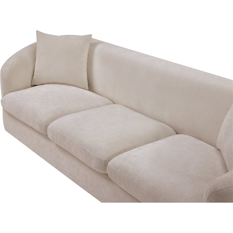 Meridian Furniture Penelope Beige Chenille Fabric Sofa