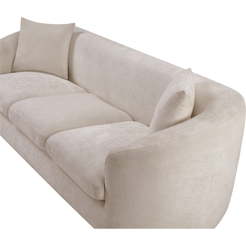 Meridian Furniture Penelope Beige Chenille Fabric Sofa