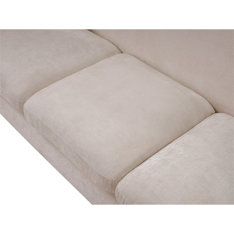 Meridian Furniture Penelope Beige Chenille Fabric Sofa