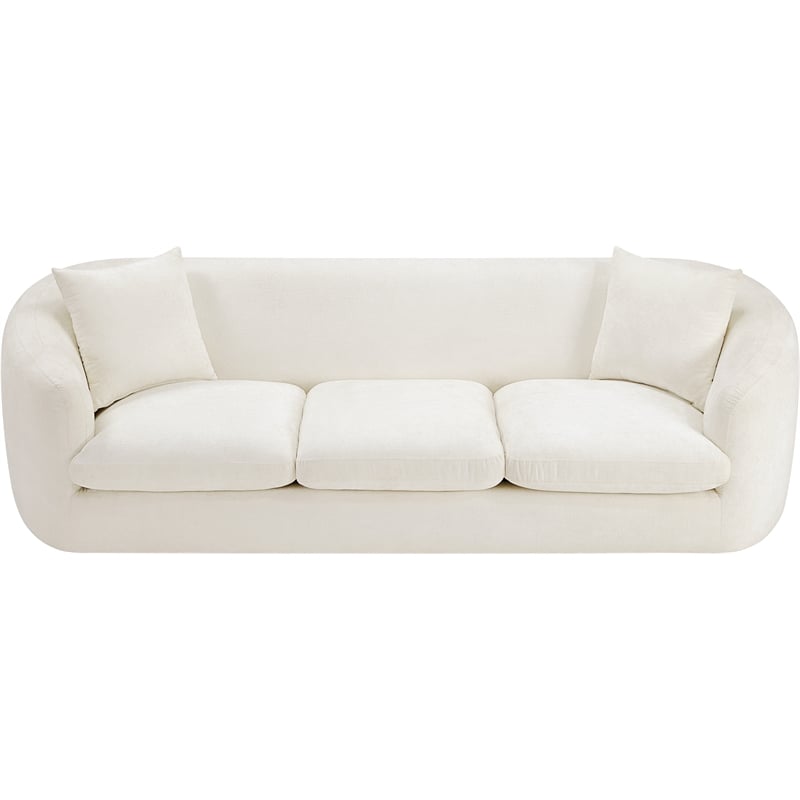 Meridian Furniture Penelope Cream Chenille Fabric Sofa