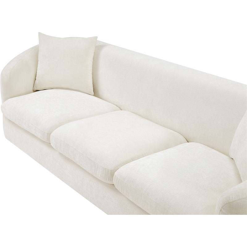 Meridian Furniture Penelope Cream Chenille Fabric Sofa