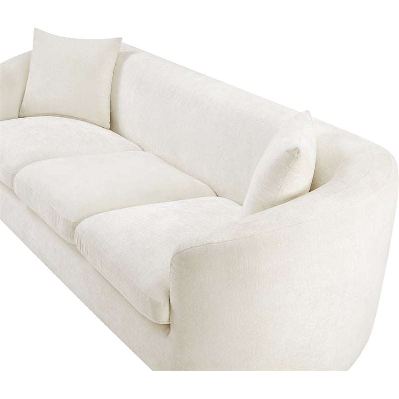 Meridian Furniture Penelope Cream Chenille Fabric Sofa