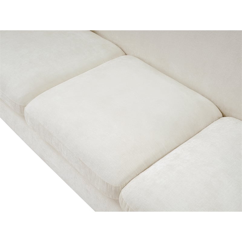Meridian Furniture Penelope Cream Chenille Fabric Sofa