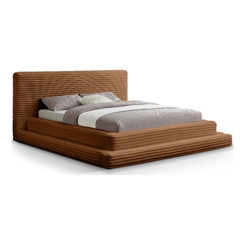 Meridian Furniture Drew Saddle Corduroy King Bed