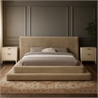 Meridian Furniture Drew Taupe Corduroy Queen Bed
