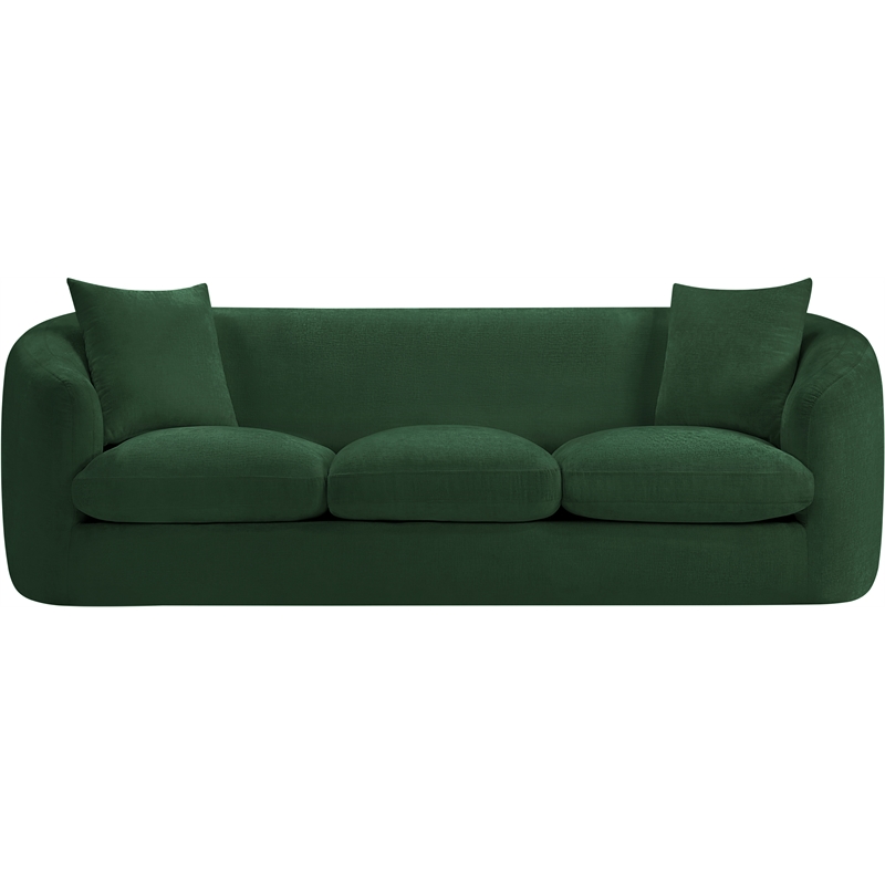 Meridian Furniture Penelope Green Chenille Fabric Sofa