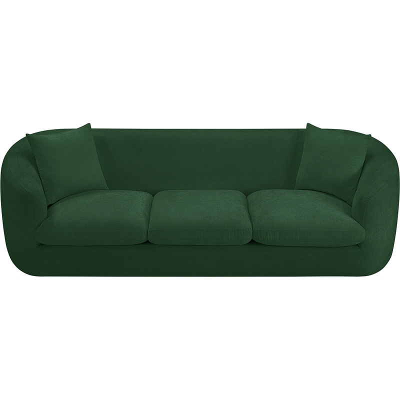 Meridian Furniture Penelope Green Chenille Fabric Sofa