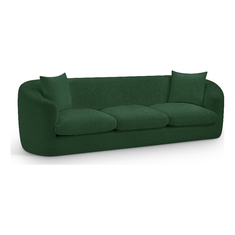 Meridian Furniture Penelope Green Chenille Fabric Sofa