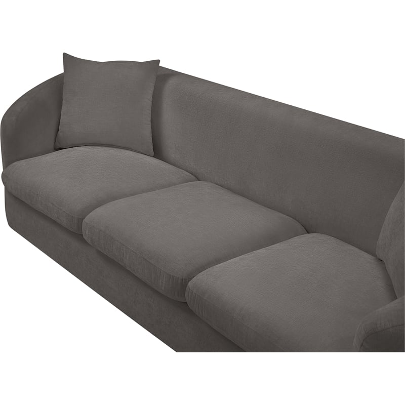 Meridian Furniture Penelope Grey Chenille Fabric Sofa