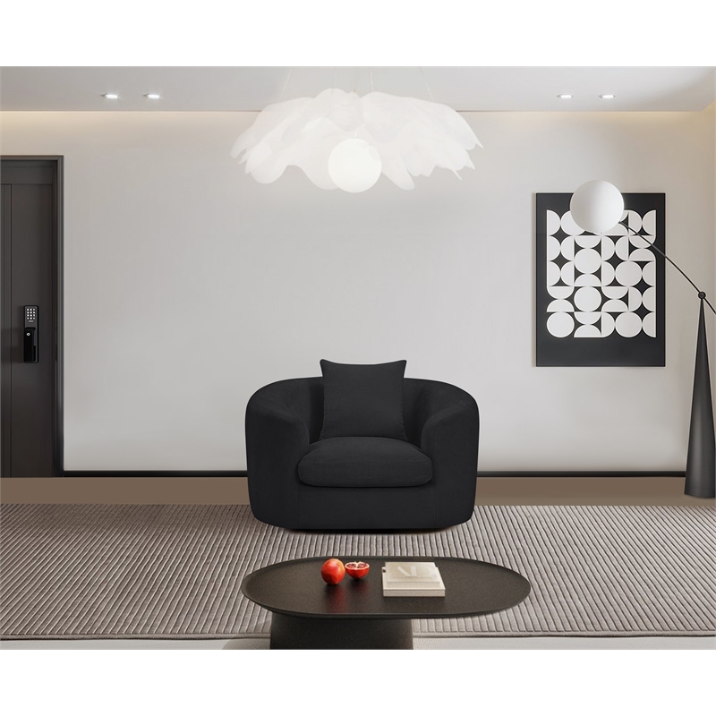 Meridian Furniture Penelope Black Chenille Fabric Chair