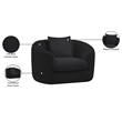 Meridian Furniture Penelope Black Chenille Fabric Chair