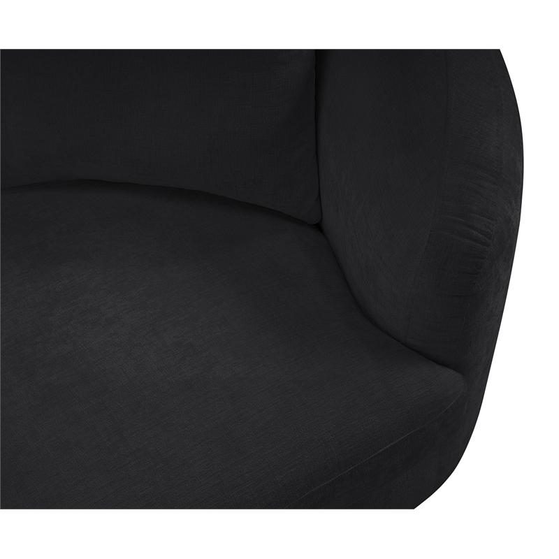 Meridian Furniture Penelope Black Chenille Fabric Chair