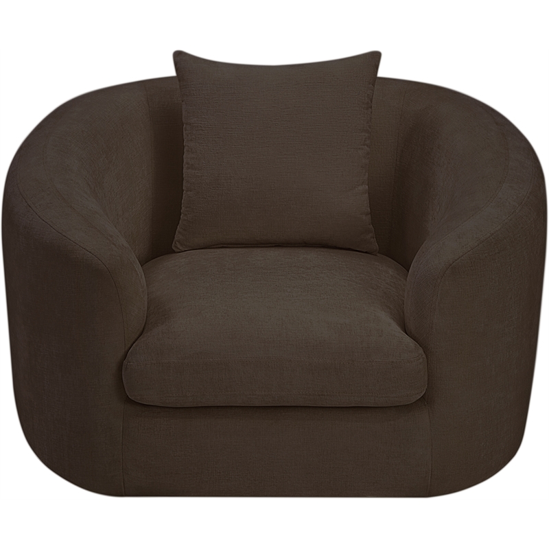Meridian Furniture Penelope Brown Chenille Fabric Chair