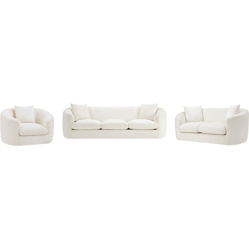 Meridian Furniture Penelope Cream Chenille Fabric Chair