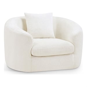 Meridian Furniture Penelope Cream Chenille Fabric Chair
