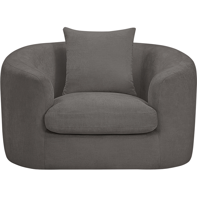 Meridian Furniture Penelope Grey Chenille Fabric Chair
