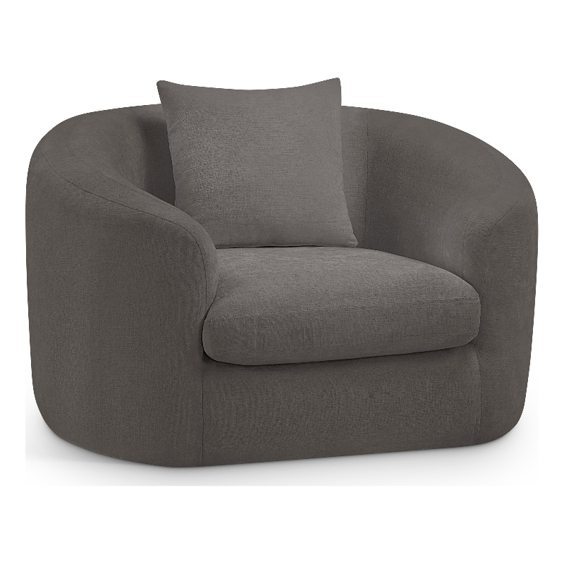 Meridian Furniture Penelope Grey Chenille Fabric Chair
