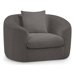 Meridian Furniture Penelope Grey Chenille Fabric Chair