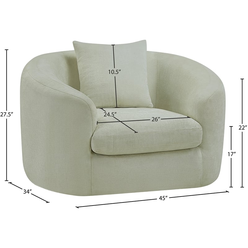 Meridian Furniture Penelope Mint Chenille Fabric Chair