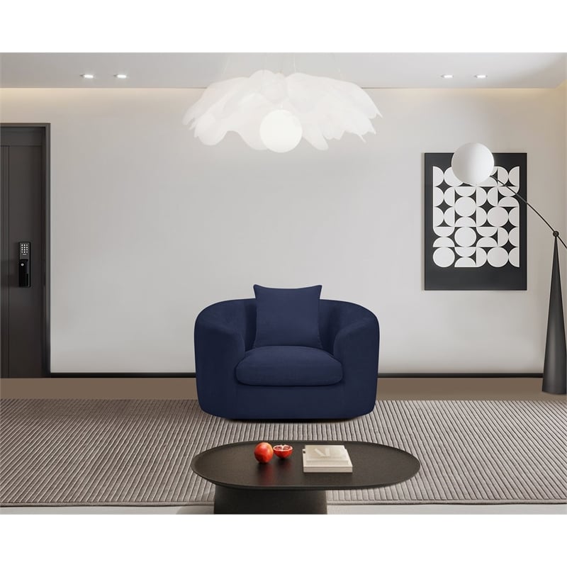 Meridian Furniture Penelope Navy Chenille Fabric Chair