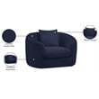 Meridian Furniture Penelope Navy Chenille Fabric Chair