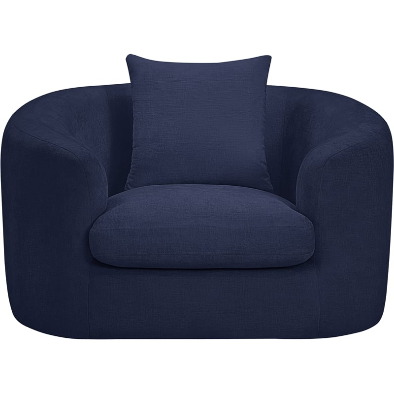 Meridian Furniture Penelope Navy Chenille Fabric Chair